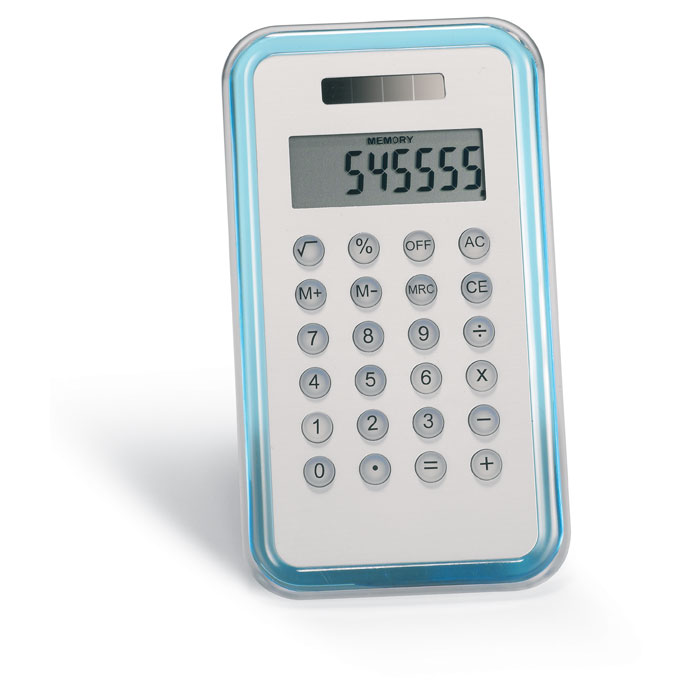 Calcolatrice 8 cifre blu trasparente - All Gadget